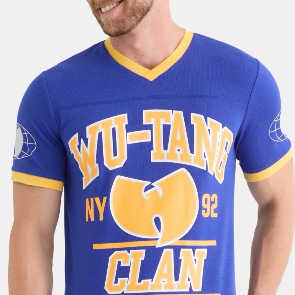 Wu-Tang Clan Staten Island 92 C.R.E.A.M Jersey Tee Blue Yellow Men’s M (NWT) - Picture 4 of 5